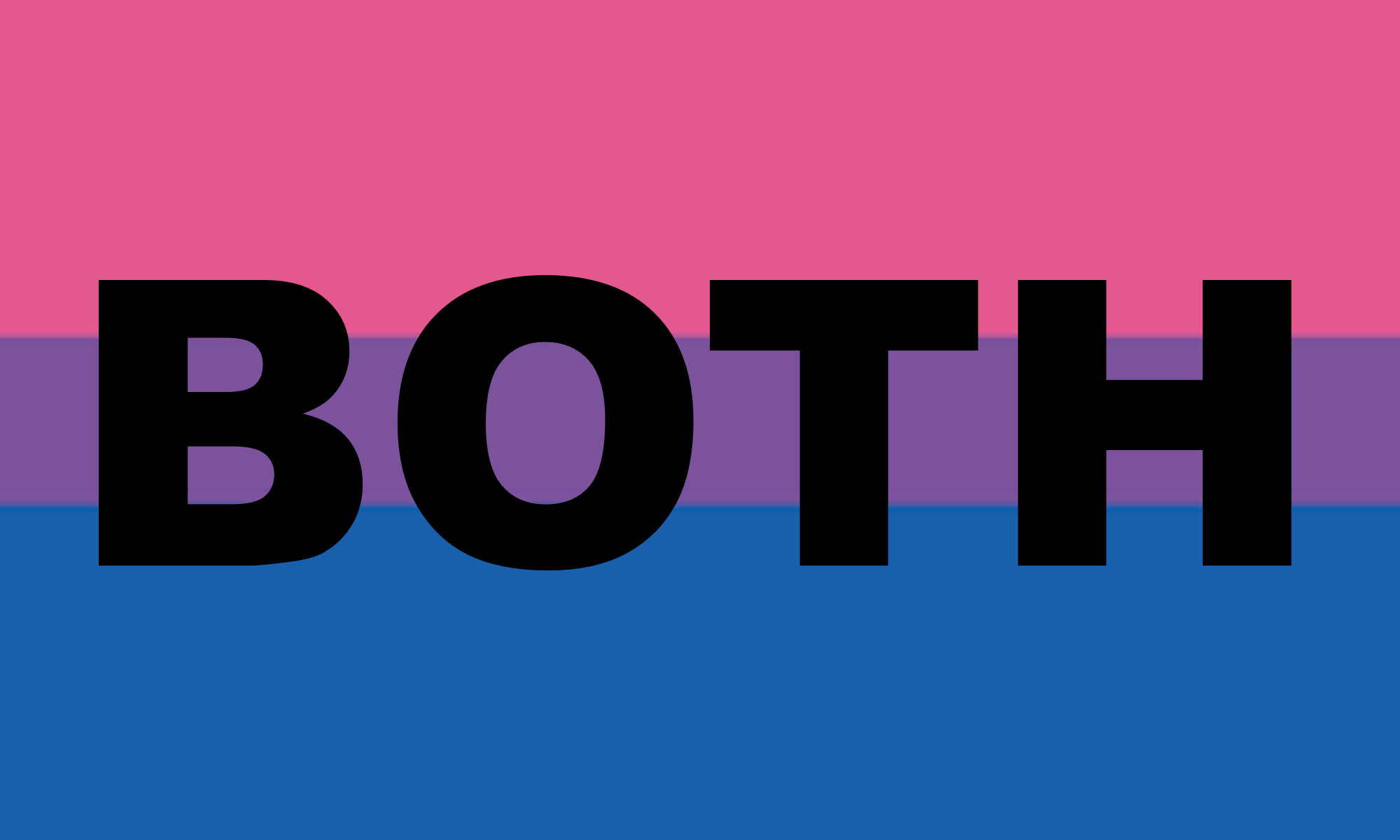 The bisexual flag with the word "BOTH" overlaid.