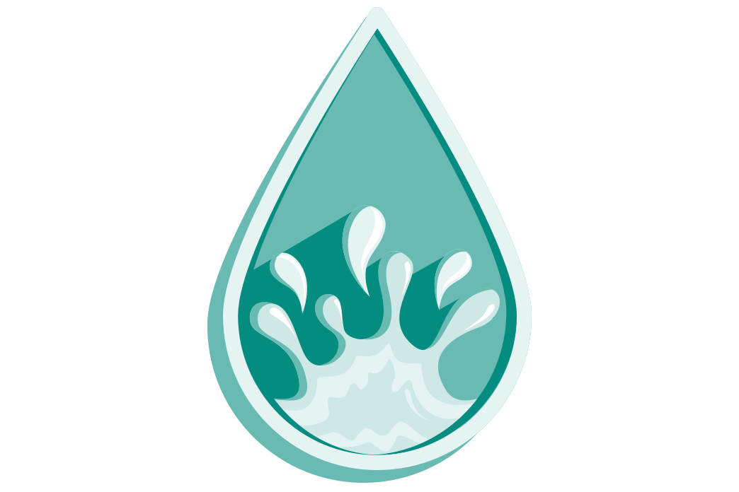 A droplet representing wetness.